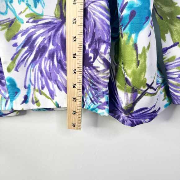 JOHN MEYER Coat Blazer Women 34W Plus Blue Purple Floral Bohemian Bloomcore NWT - Picture 6 of 7